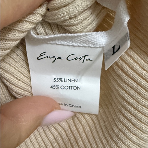 Enza Costa Linen Cotton Cream Tank Top - Picture 5 of 5